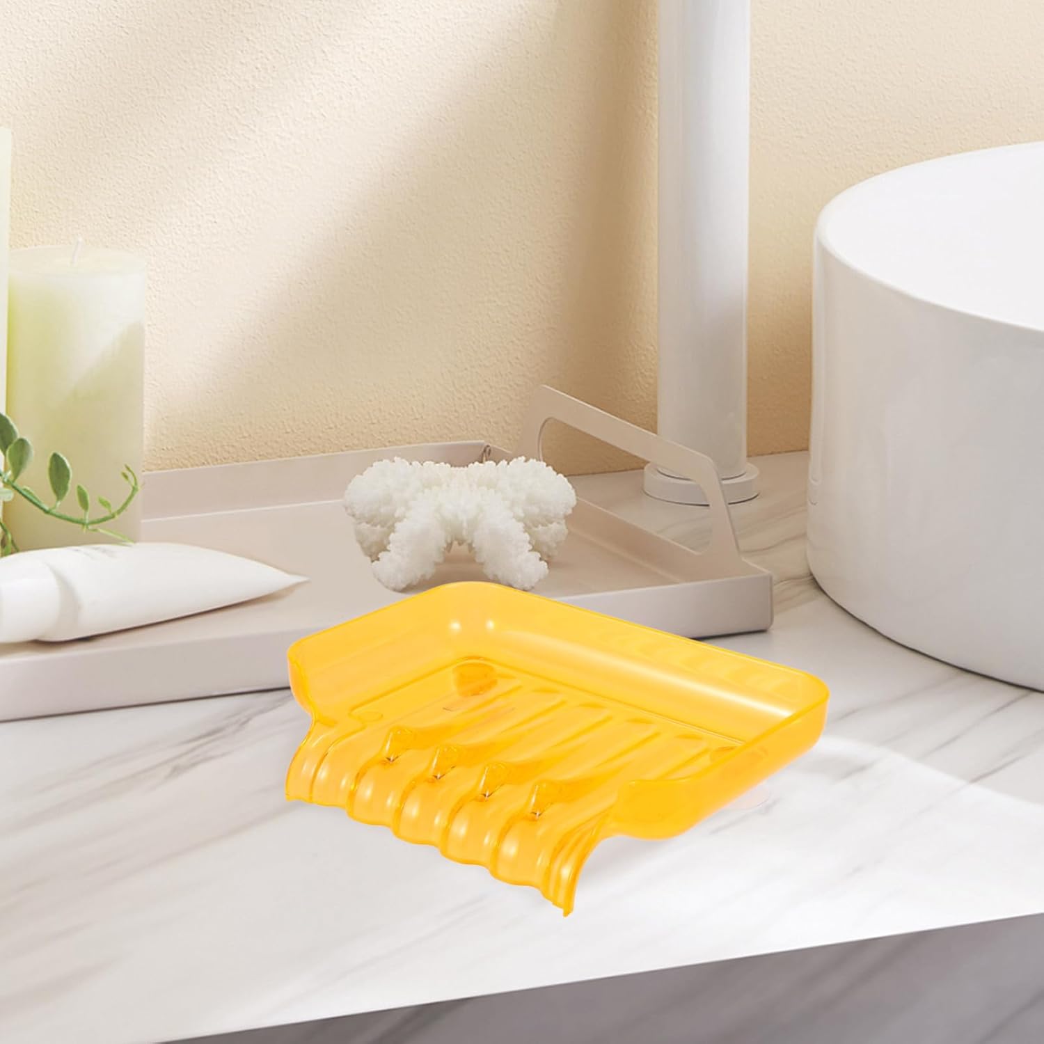 Bathroom Orange Soap Dish with Suction Cups