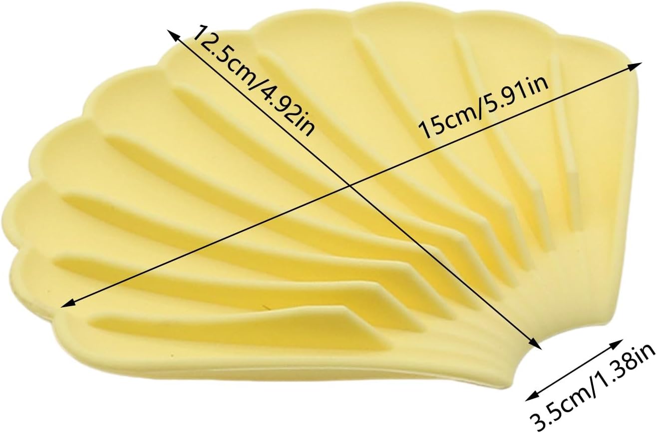 2Pcs Non-Slip Silicone Soap Dish with Drainage