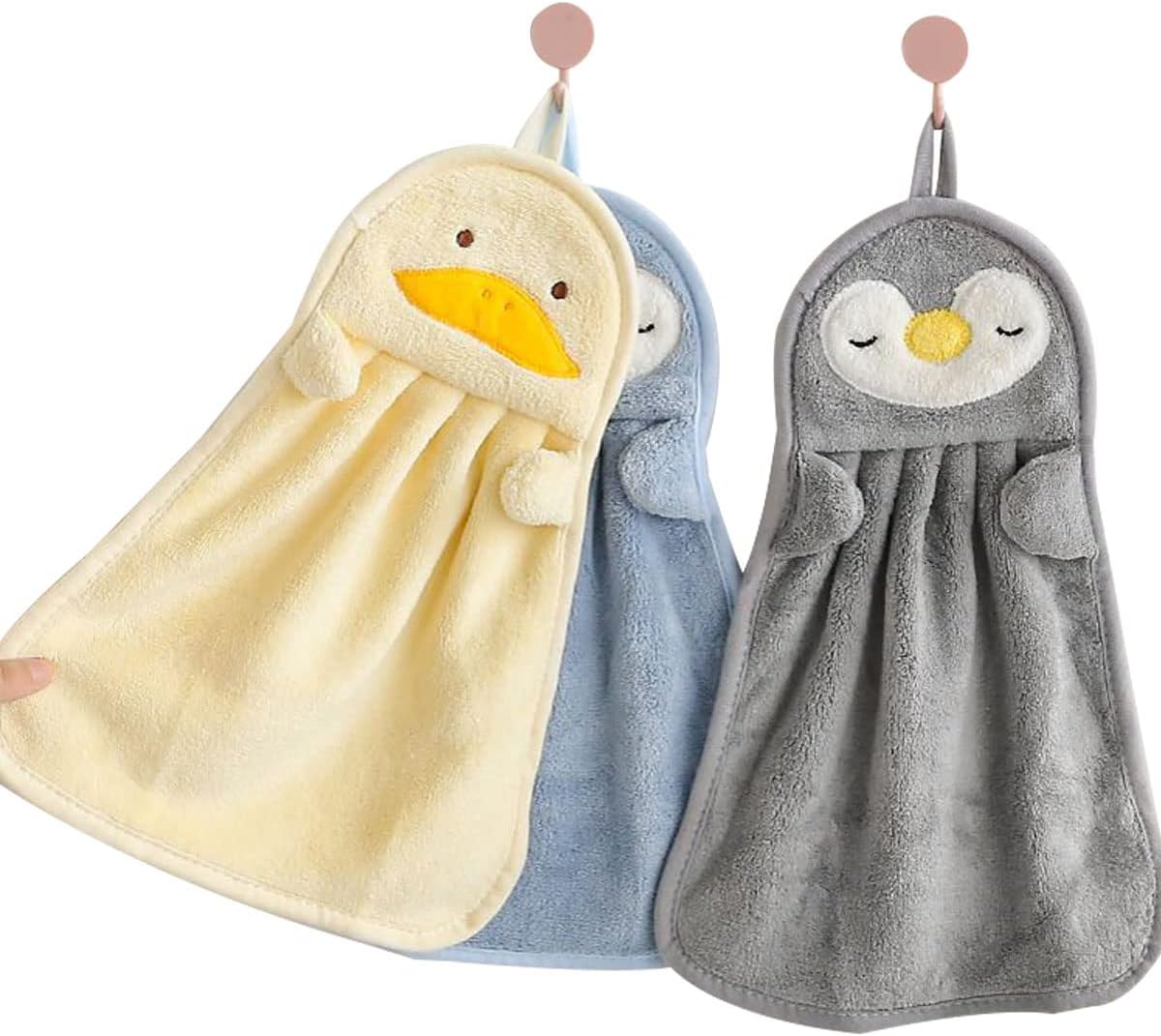 Ewanda 3 Pack Cute Hand Towels with Hanging Loop