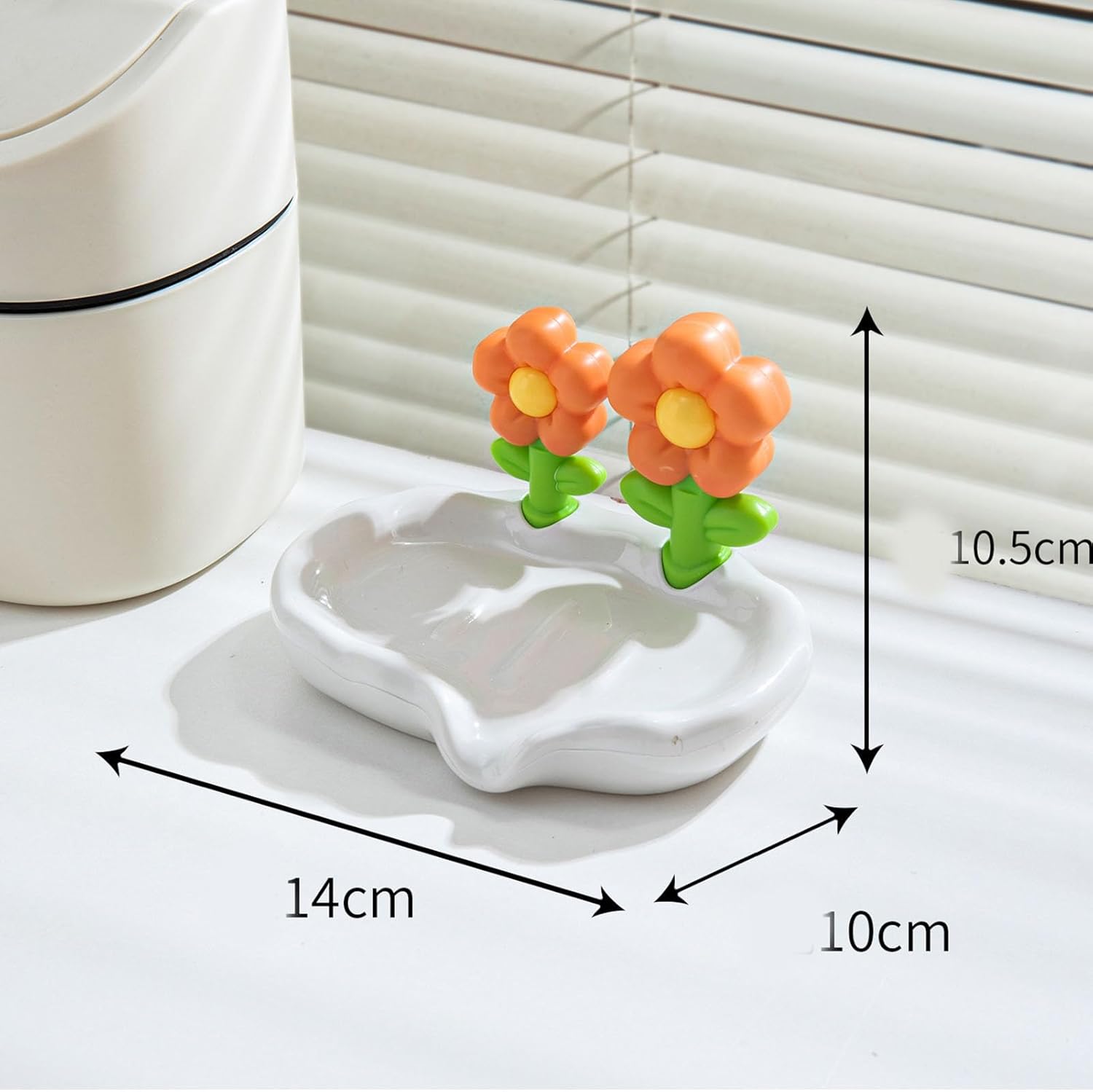 Orange Drain Soap Dish Holder for Bathroom