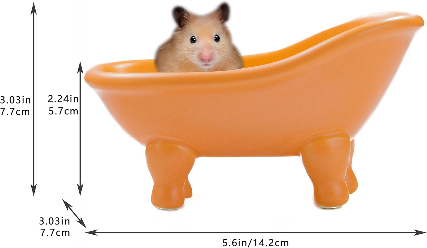 Colorful Ceramic Mini Clawfoot Soap Dish Orange