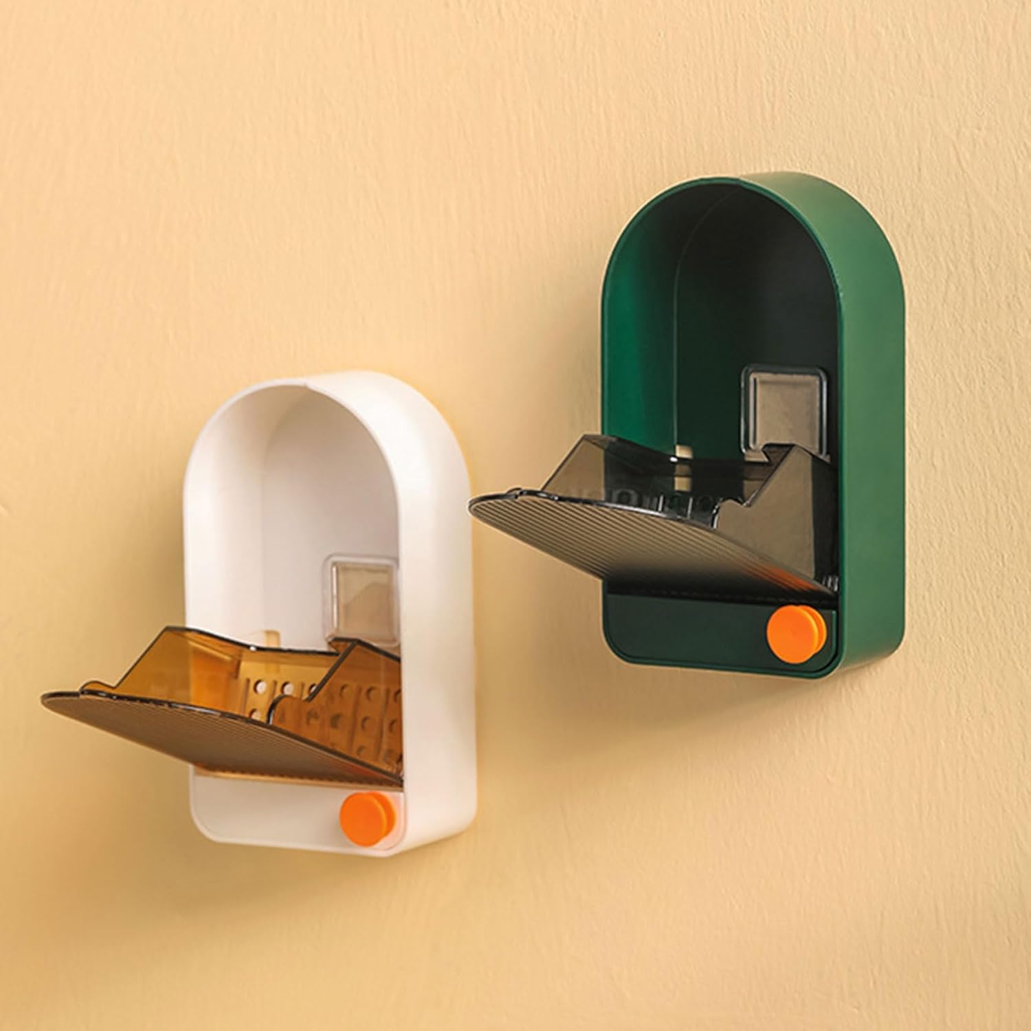 MOAIYU Wall Soap Holder with Drainage and Hook