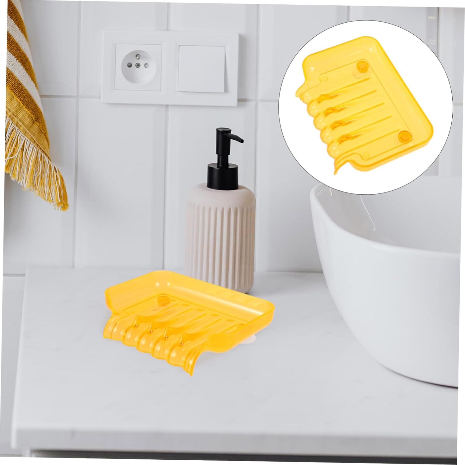 WESIEVYA Bathroom Waterfall Soap Dish with Suction Cups