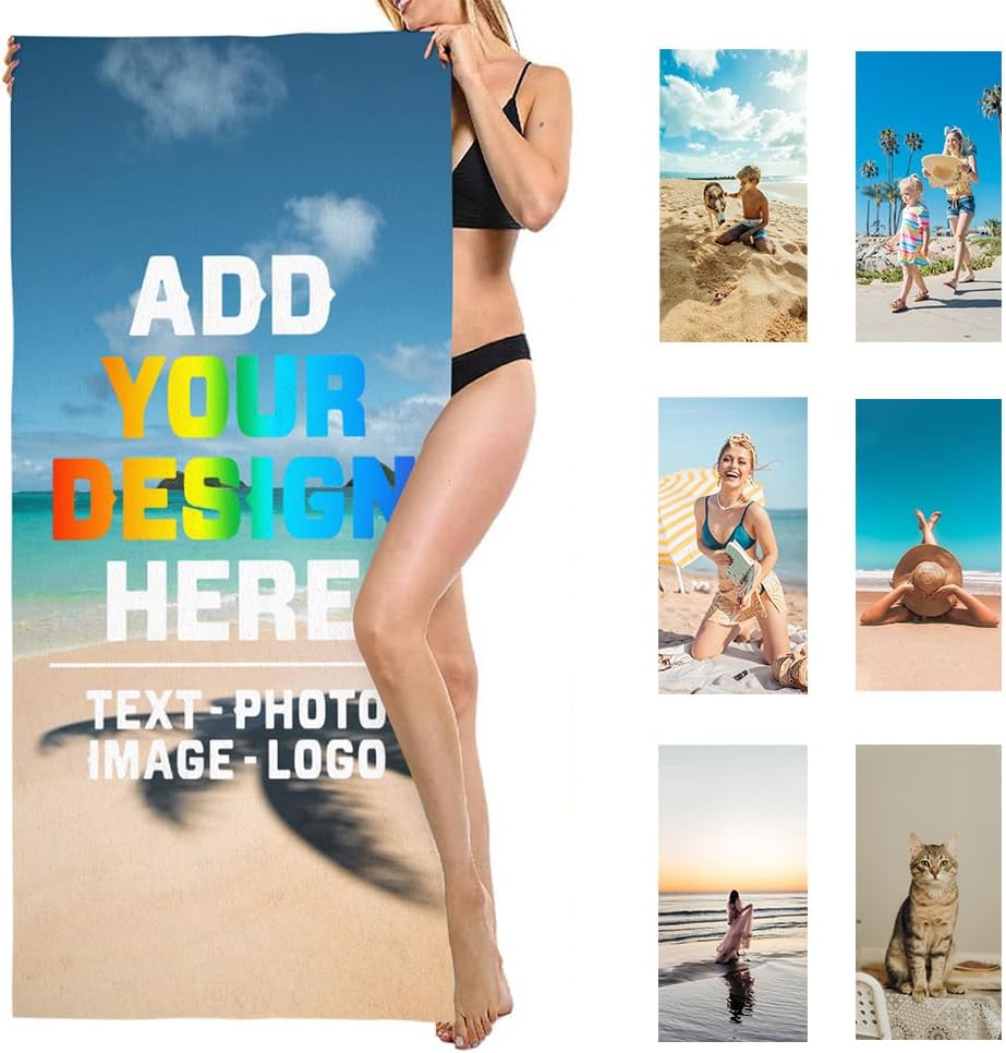 Personalized Beach Towel with Photo Design for All Ages