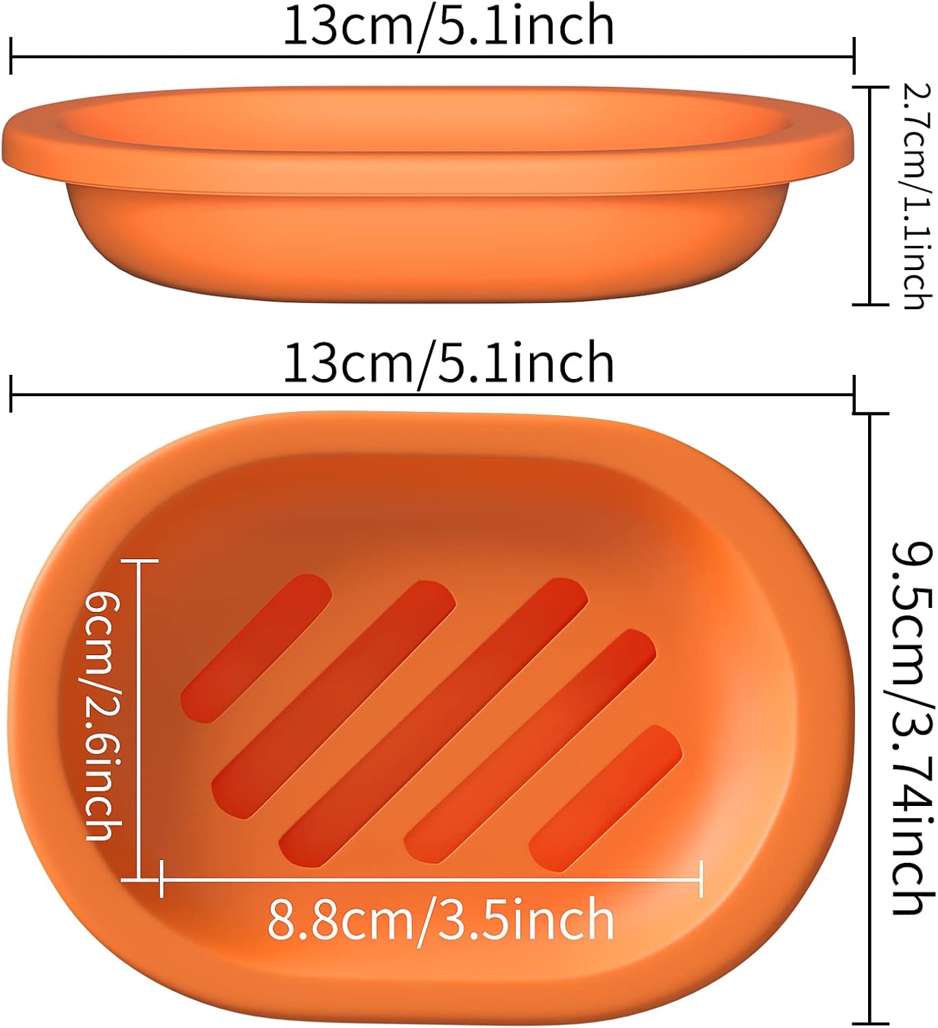 Topsky 2 Pcs Soap Dish with Drain - Orange