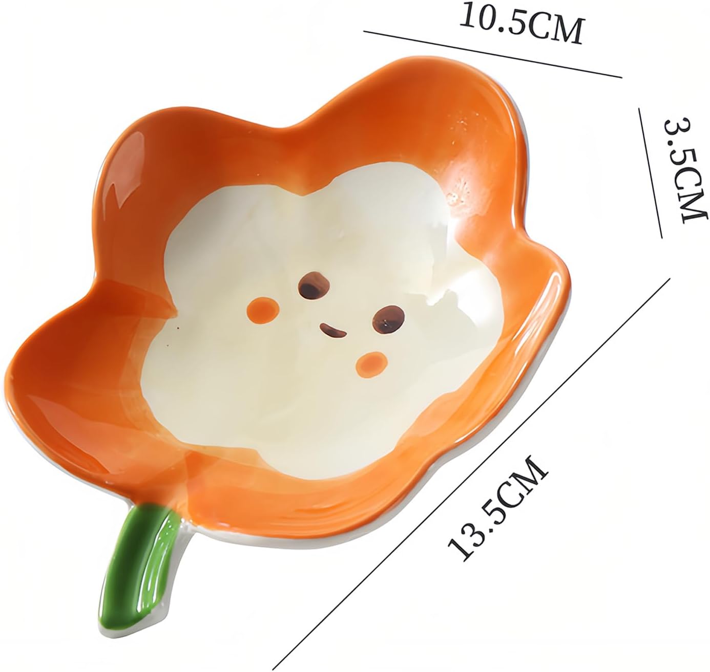Dowbom Soap Holder Ceramic Porcelain Drainage Soap Dish Orange