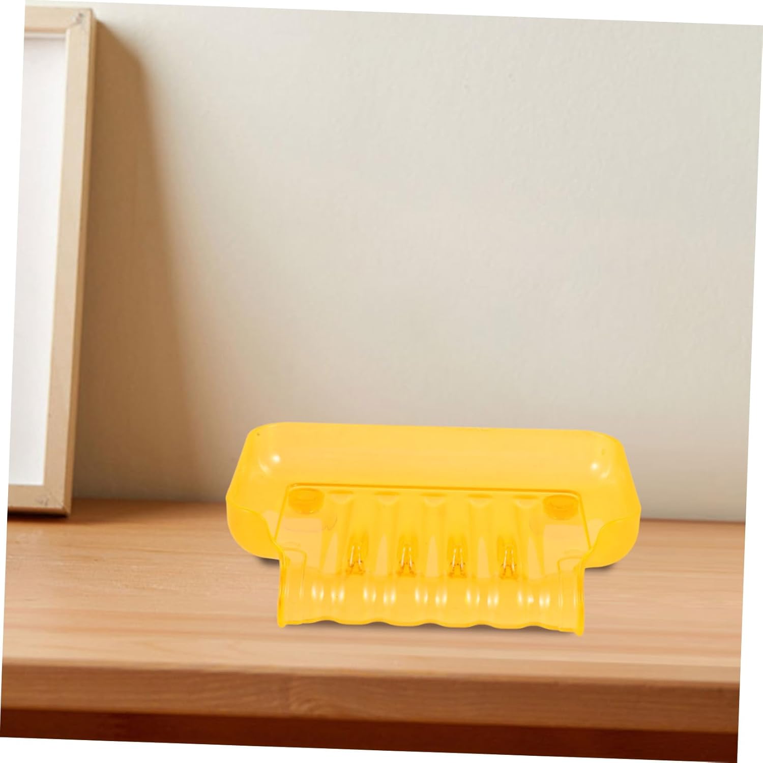 Unomor Clear Orange Soap Dish with Suction Cups