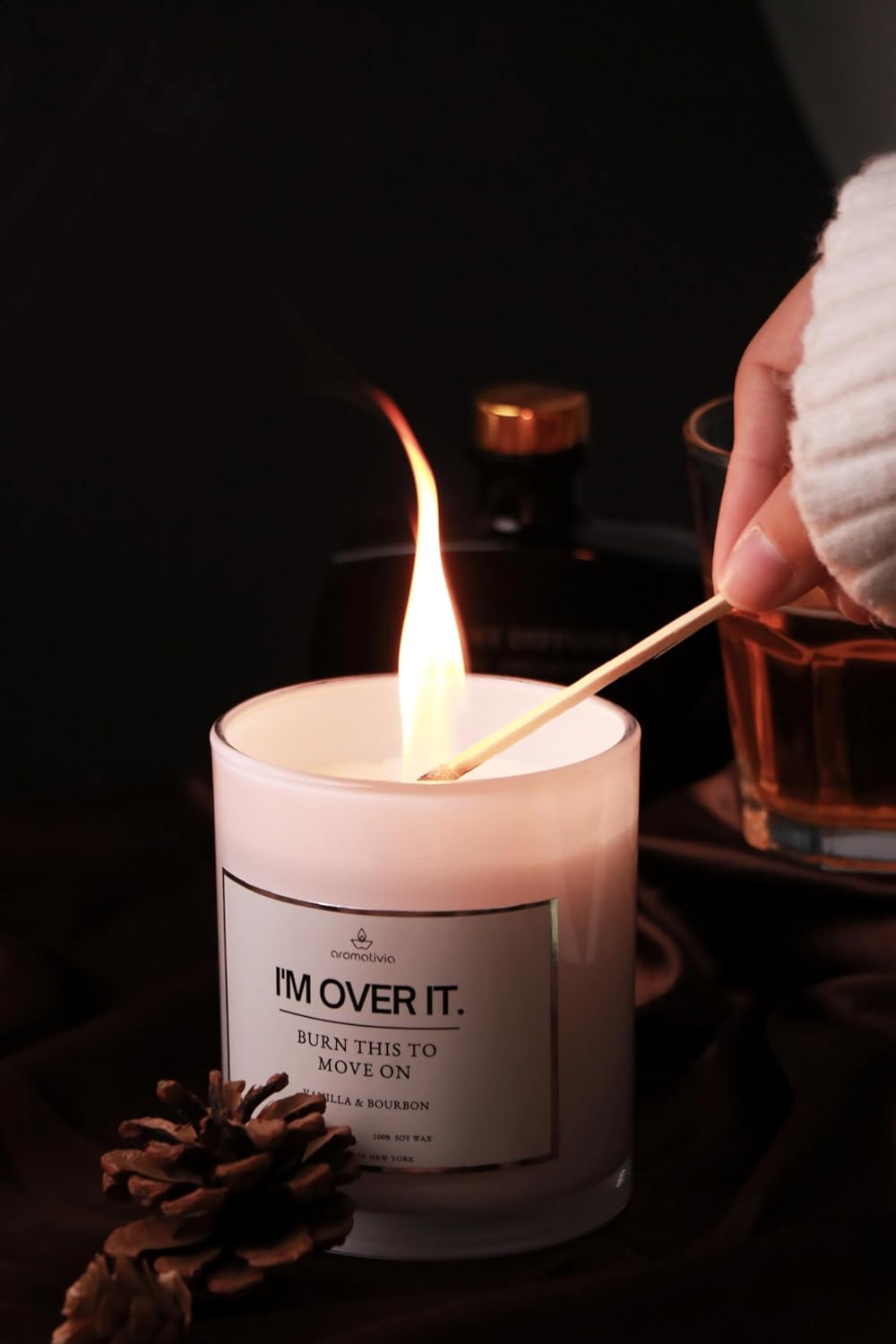 AROMATIVIA Scented Soy Candle - Im Over It Burn This to Move On