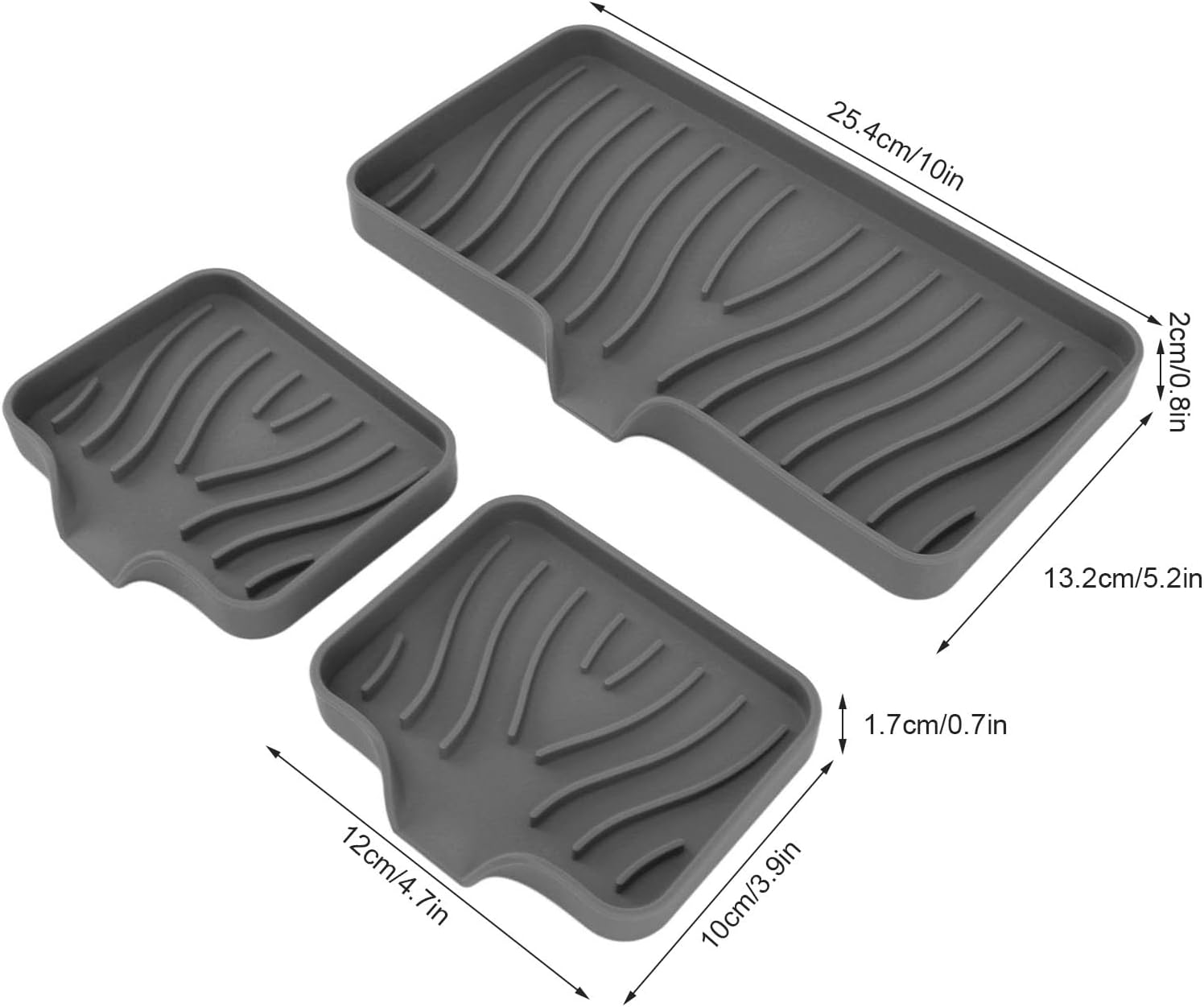 Beufee 3 Pack Silicone Soap Trays - Drainable Bath and Kitchen Holders