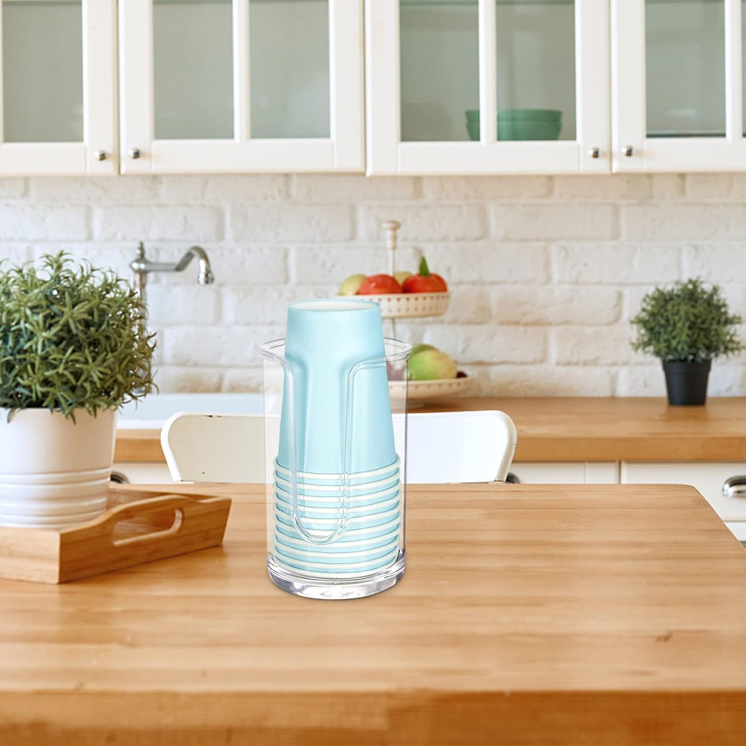 Amaping Bathroom Cup Dispenser with 14 Blue Cups