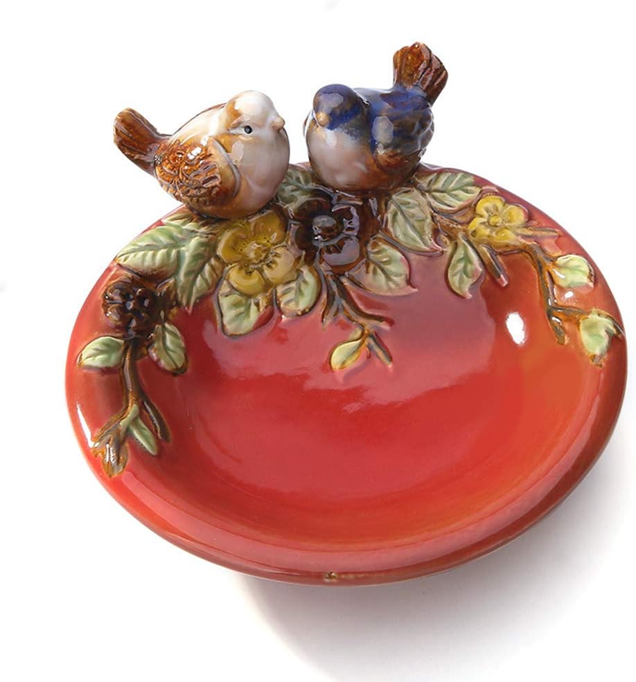 Ornerx 5 Inch Ceramic Bird Soap Dish Holder