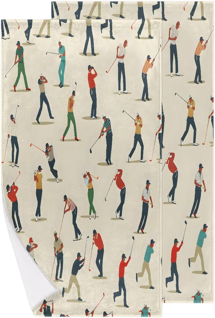 Tablerazzi Golf Ball Hand Towels Set of 2 for Bathroom
