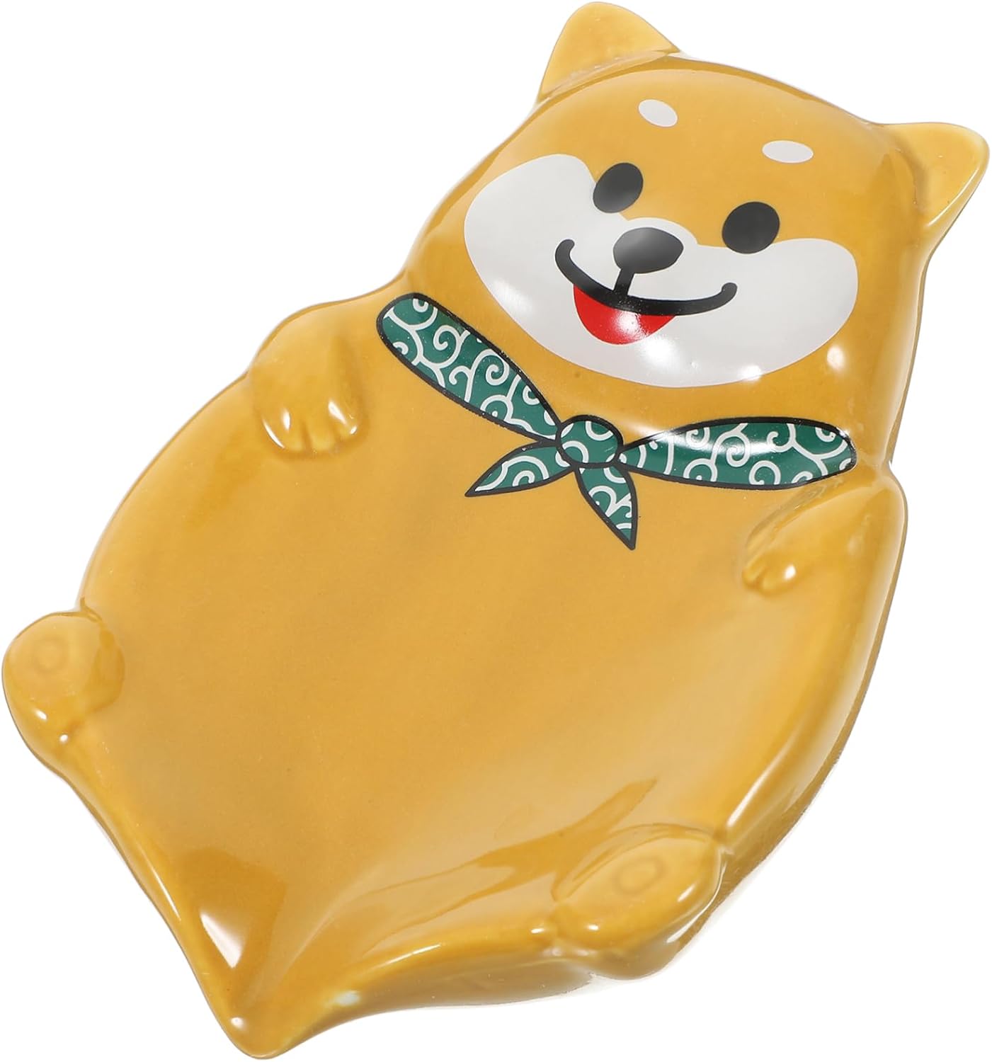 Wakauto Dog Shape Ceramic Soap Dish for Bathroom Decor