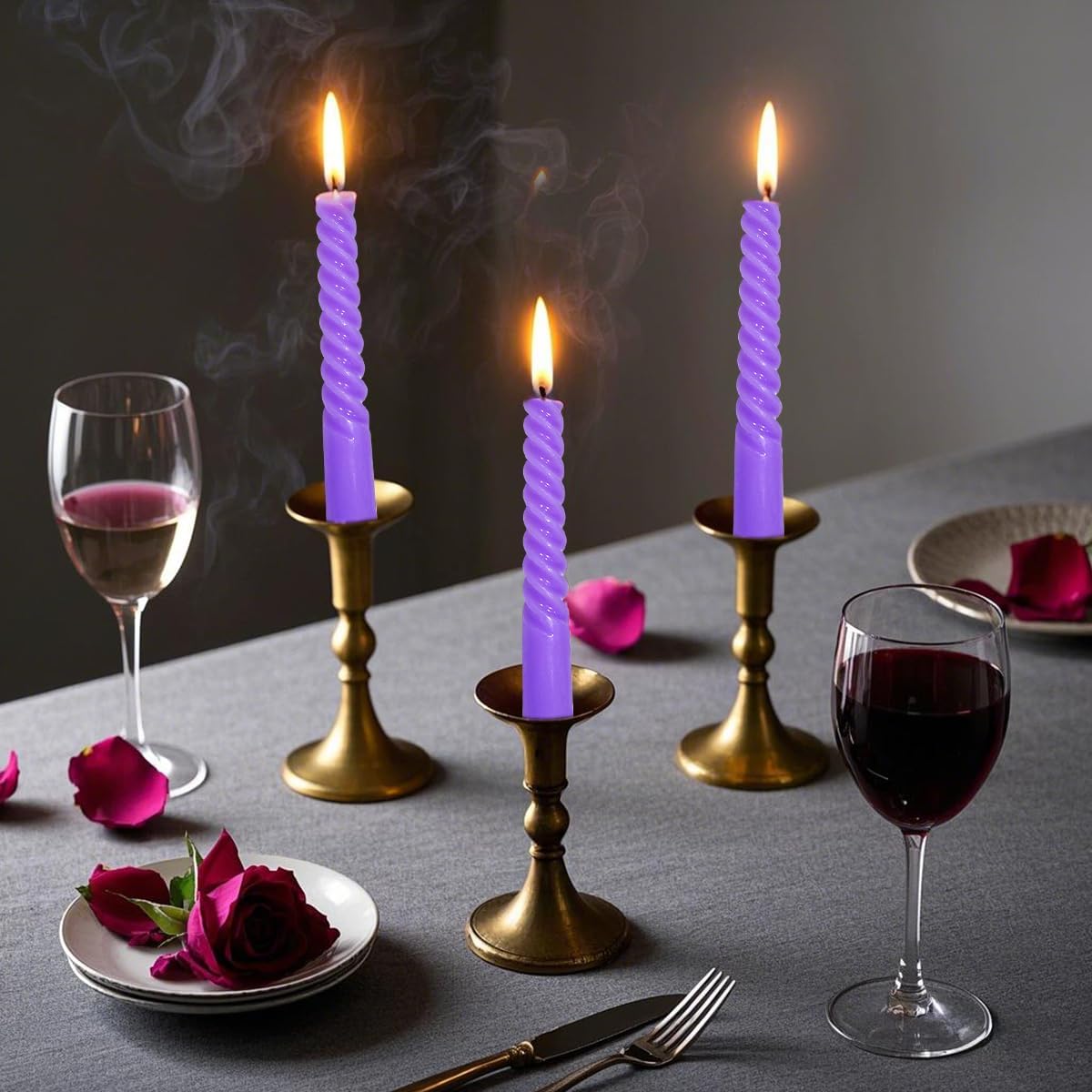 Beilisen 6 Pack 10 Inch Lavender Purple Taper Candles