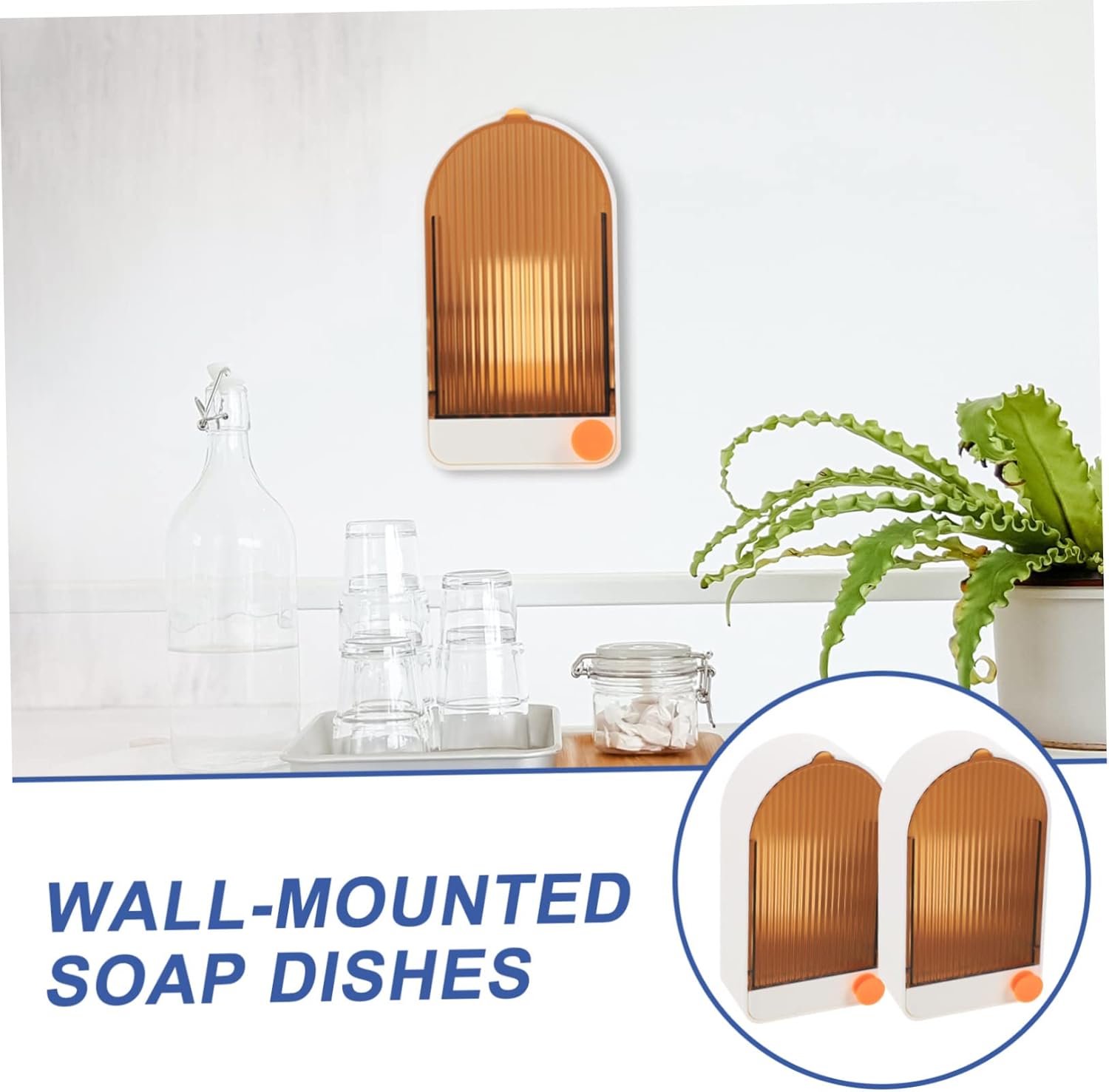 Leakproof Soap Dishes with Adhesive Mount for Bathroom and Kitchen