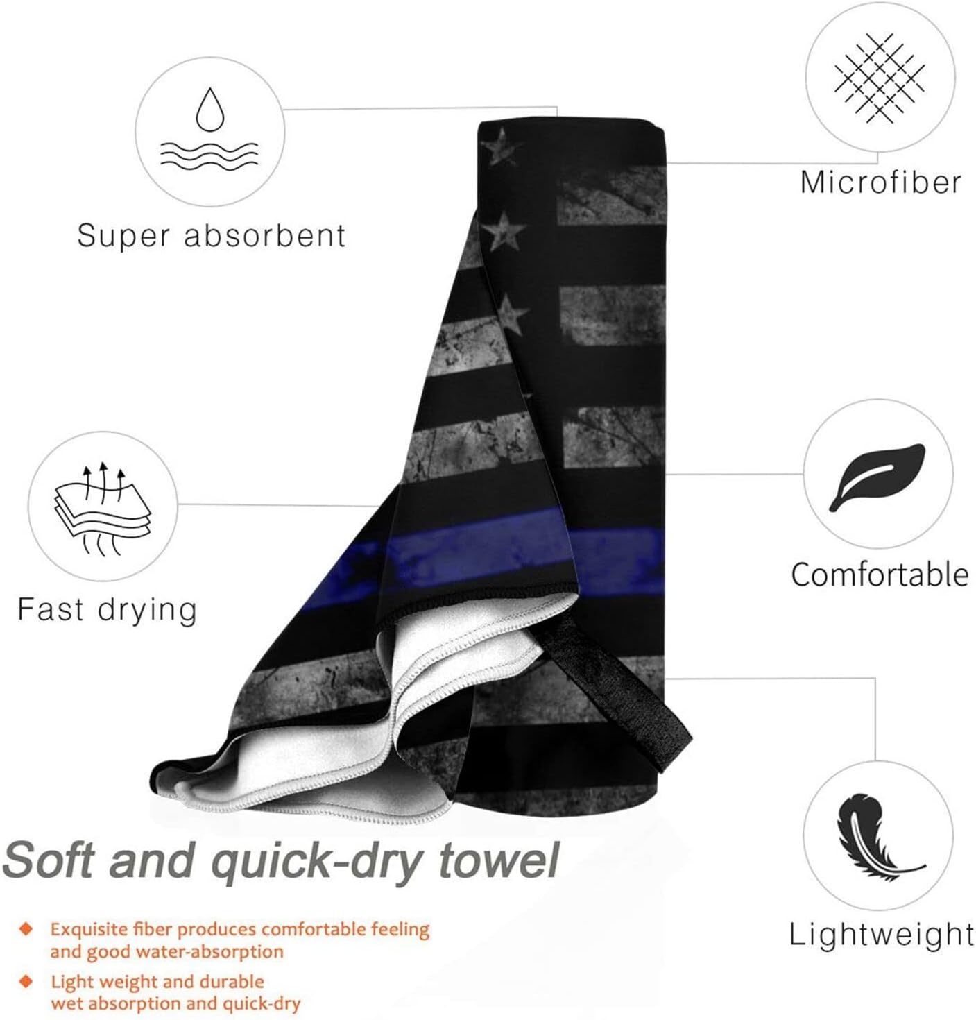 HETOCO Blue Thin Line Quick Dry Beach Towel 315X63