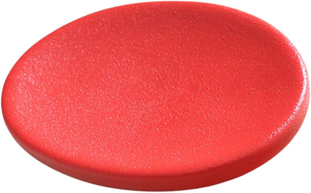 PRETYZOOM Round Ceramic Soap Dish Red Holder