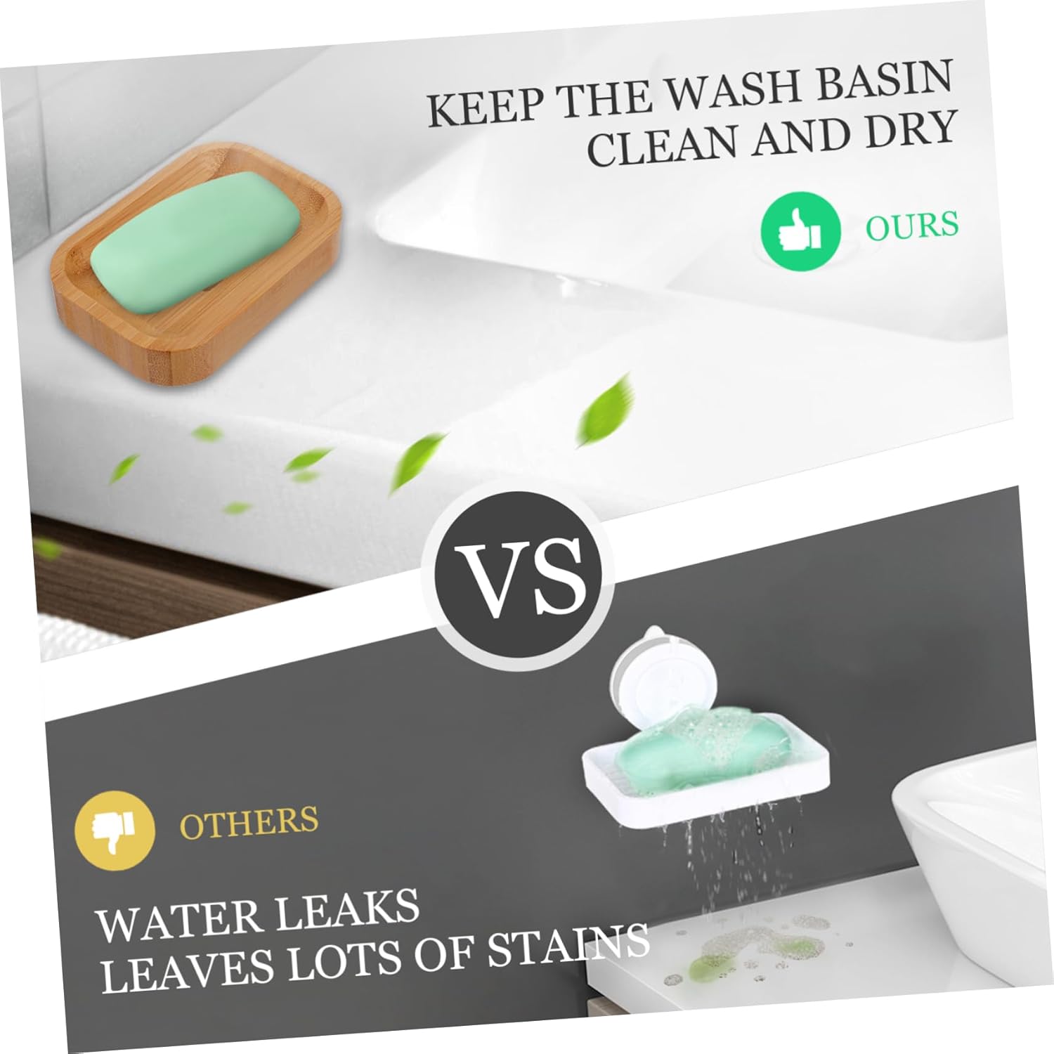 SOLUSTRE 1Pc Soap Dish Holder with Drain