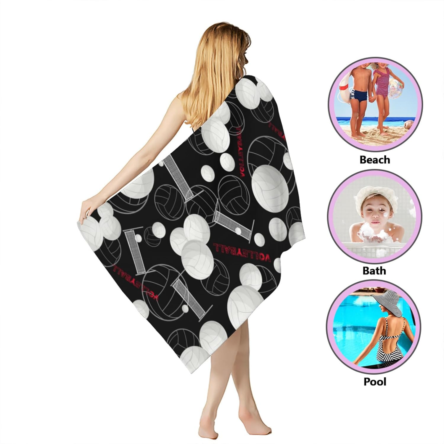 SUNUAN Oversized Microfiber Beach Towel 52x33