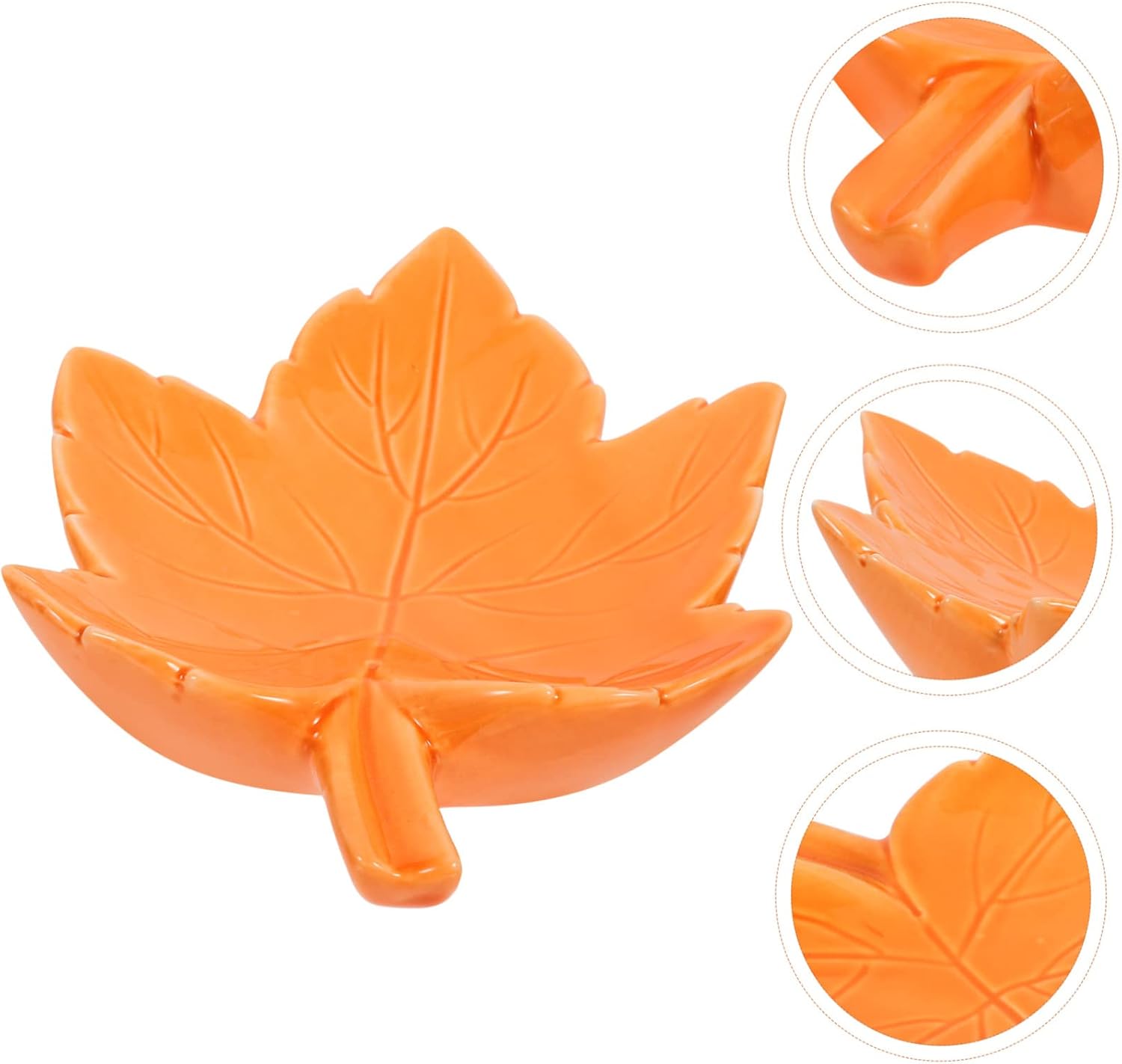 Homoyoyo Leaf Shaped Ceramic Soap Dish - Self-Draining Vanity Organizer