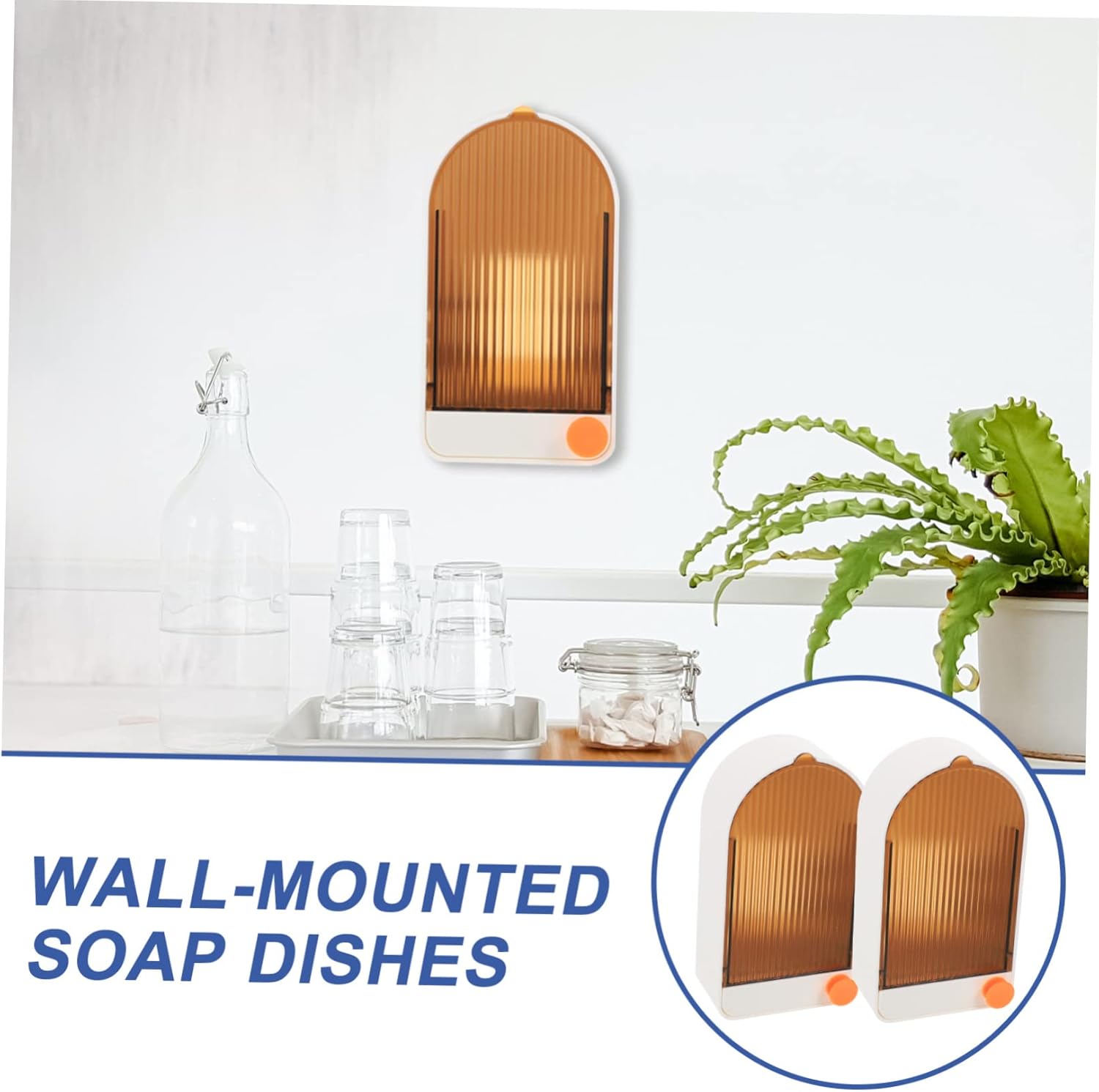 LIFKOME Wall Mounted Soap Storage Boxes 2 Sets