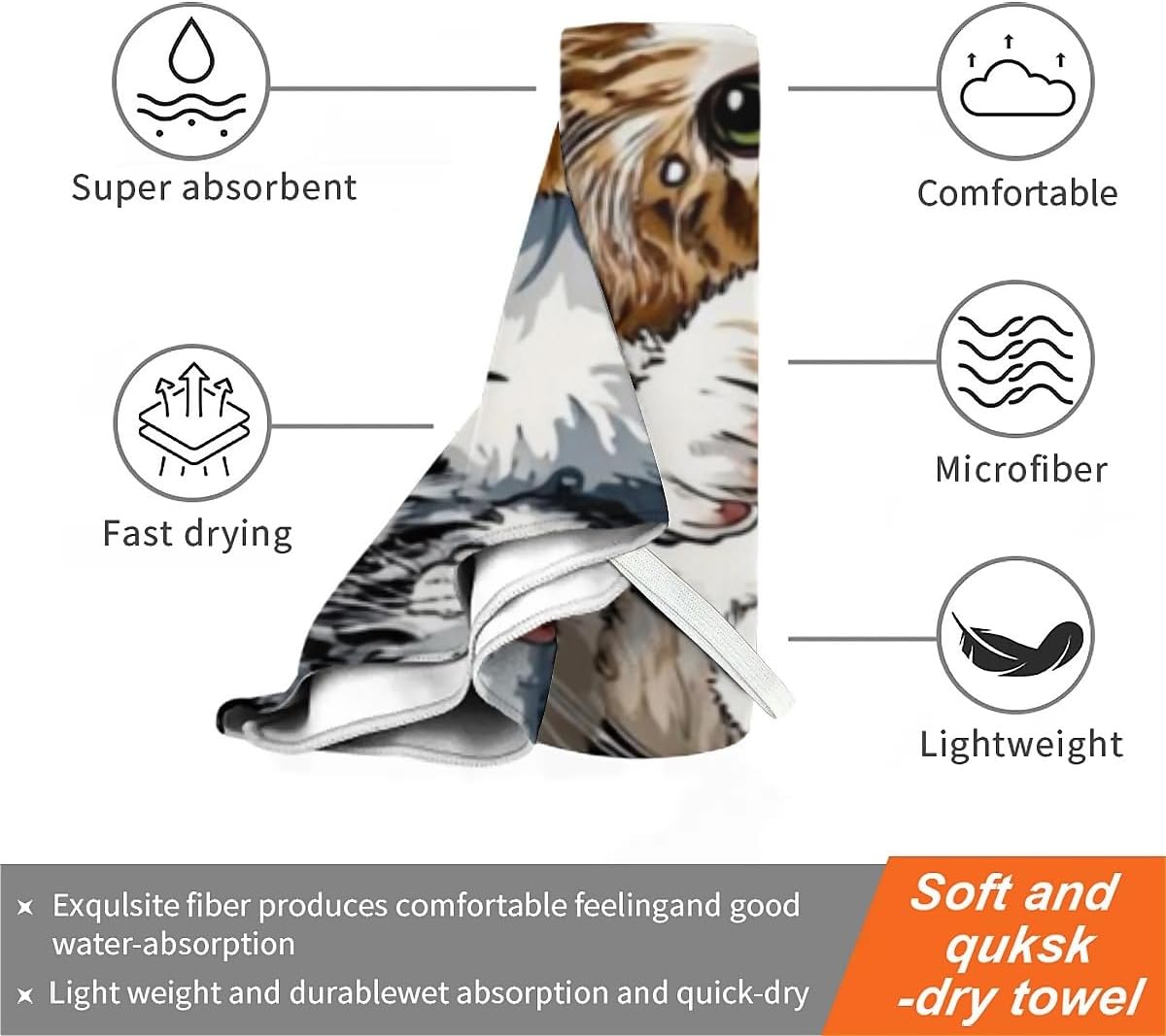 Funny Cat Surfing Fluffy Beach Towel 32x64 Inch