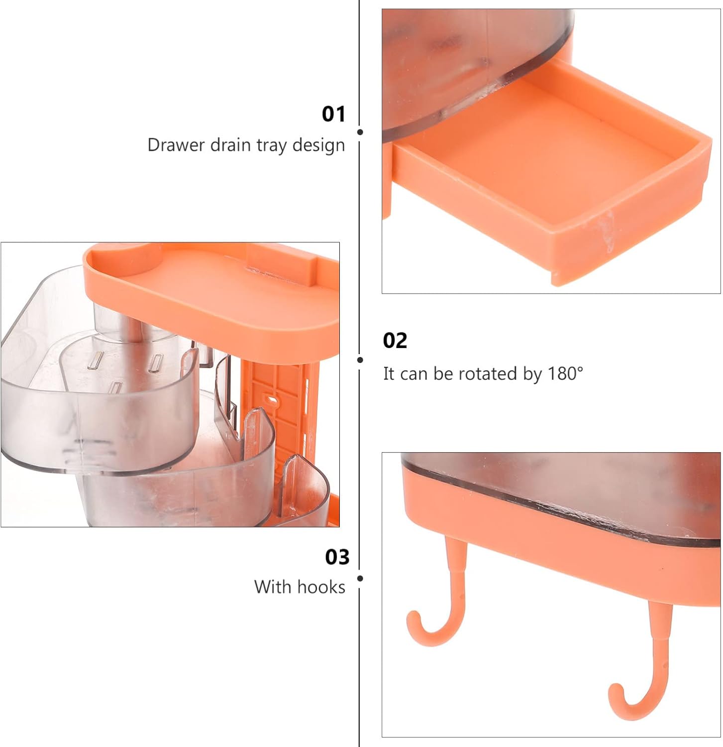 FOMIYES Plastic Chic Wall-Mounted Soap Box Drainer