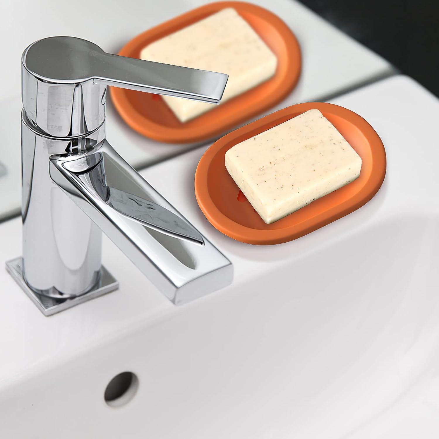 Topsky 2 Pcs Soap Dish with Drain - Orange