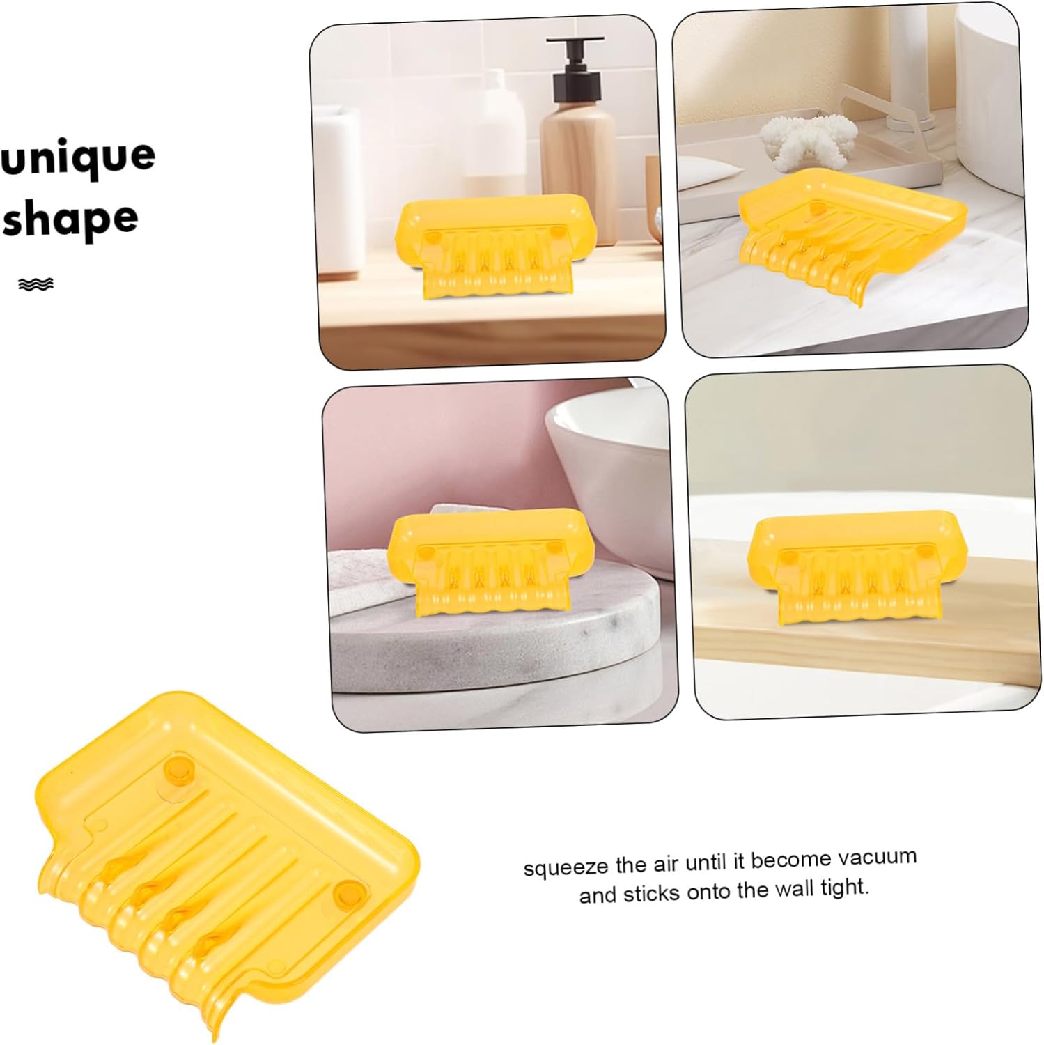 COSMEVIVI Bathroom Soap Dish with 2 Suction Cups Clear Storage Tray