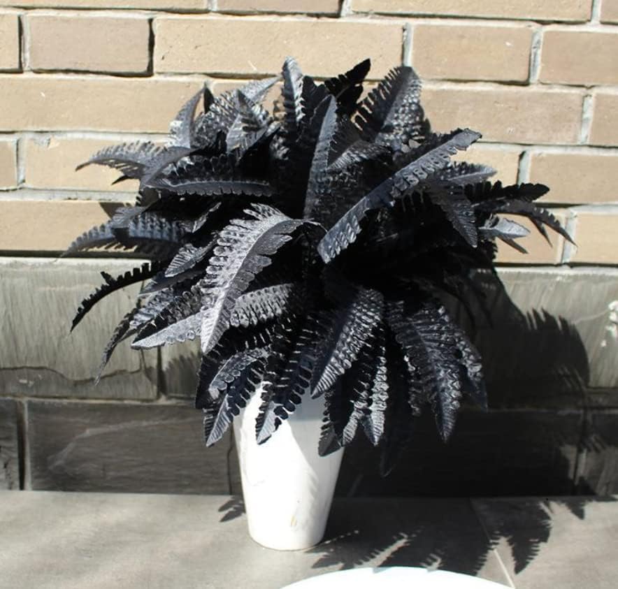 4 Bunches Artificial Fern Plants 14 Tall Black Decor