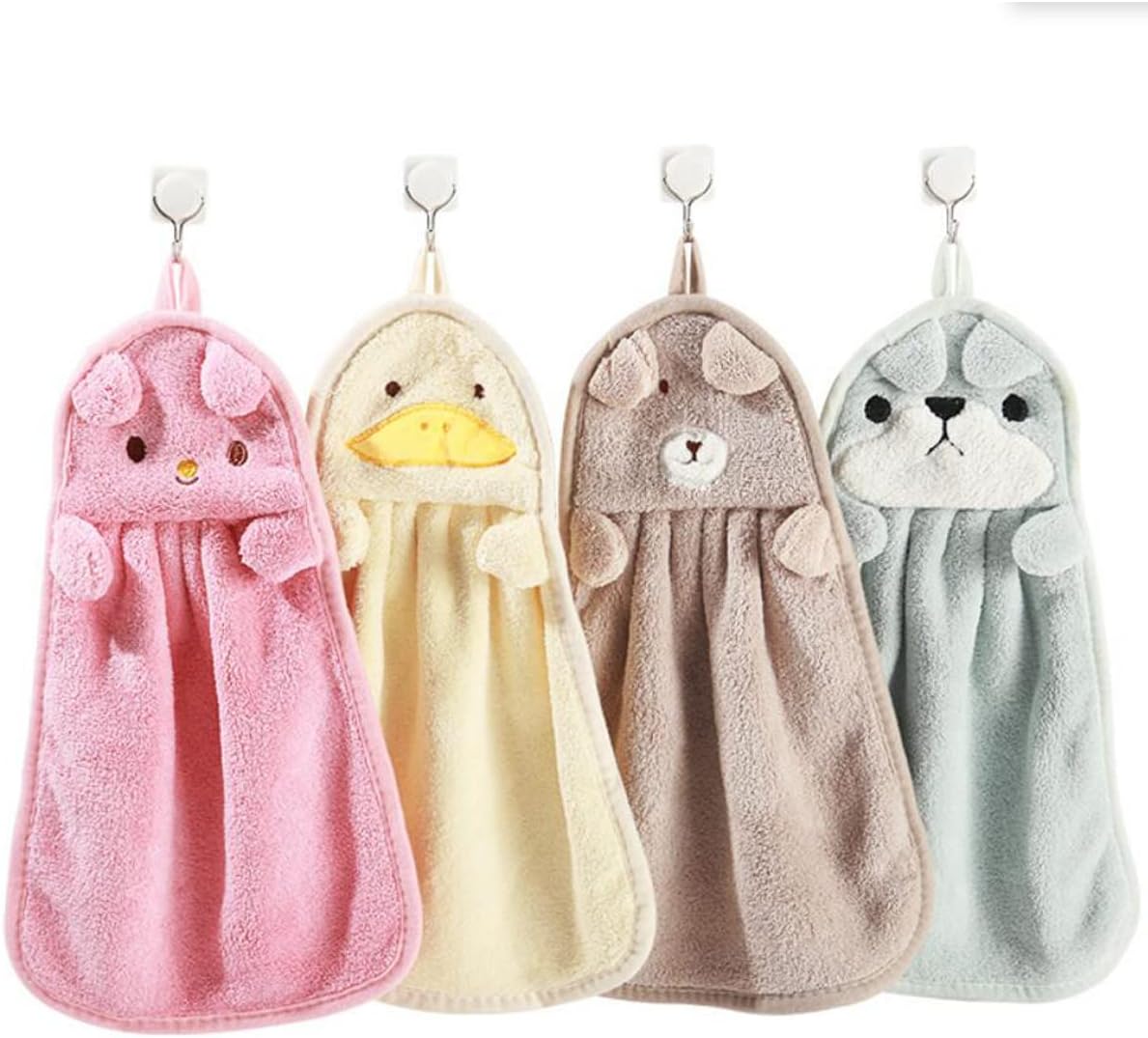 FZBNSRKO 4-Pack Cartoon Animal Hand Towels