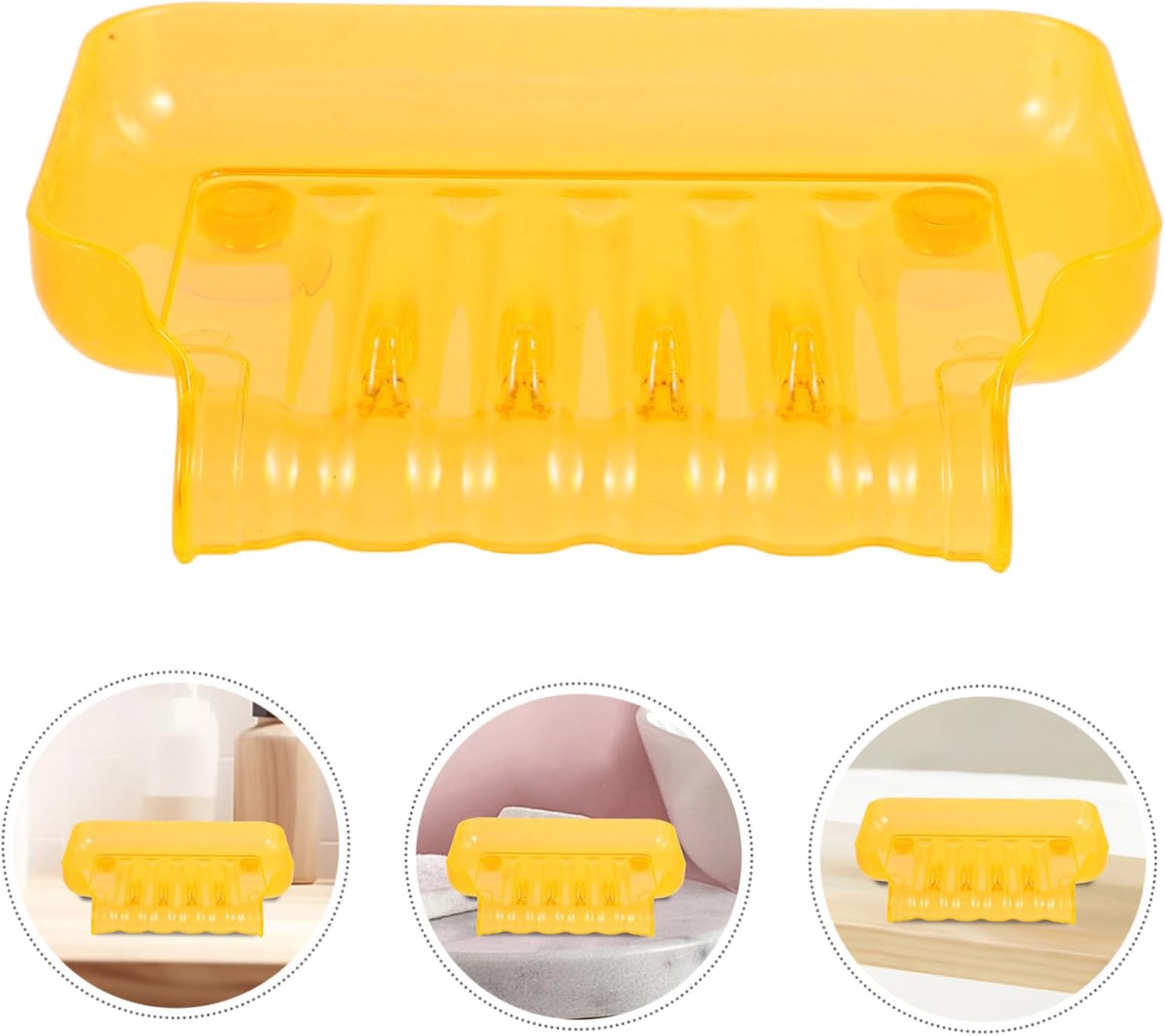 Space-Saving Soap Dish with Suction Cups for Bathroom