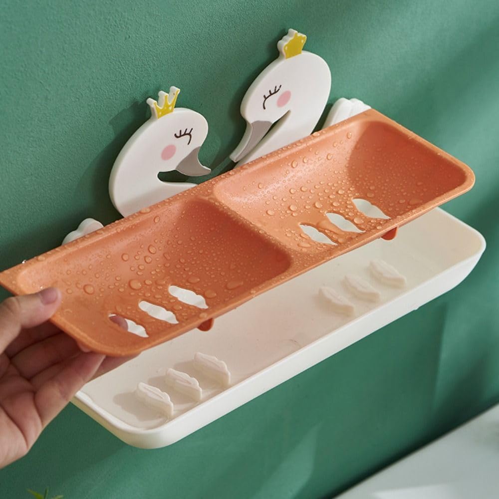 Plastic Soap Dish Holder with Cartoon Design