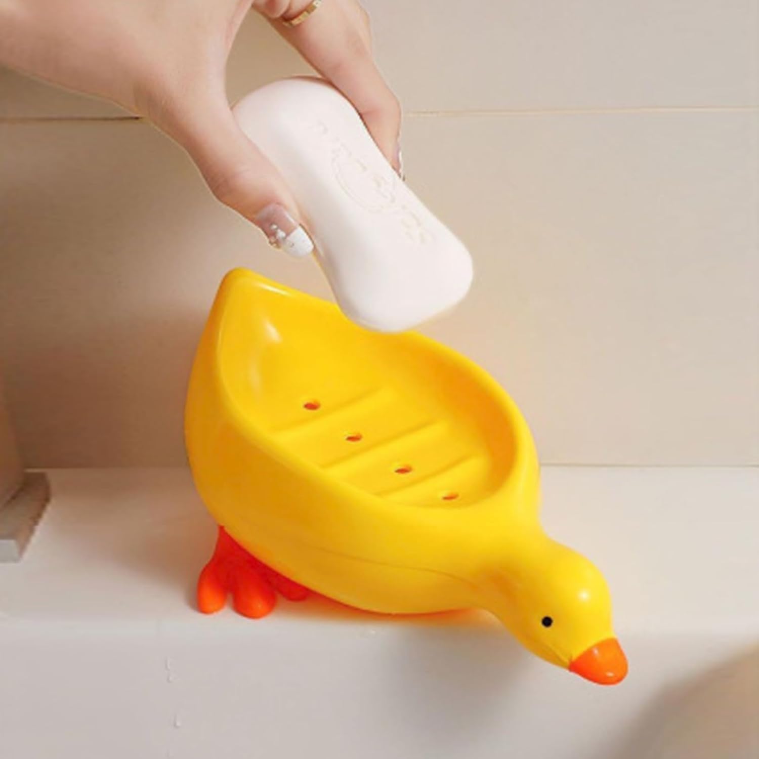 Cute Duck Soap Dish with Drain Hole