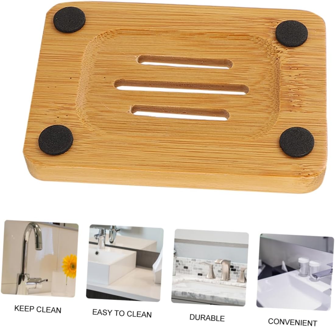 KONTONTY 1Pc Stylish Wooden Soap Holder for Kitchen Bathroom