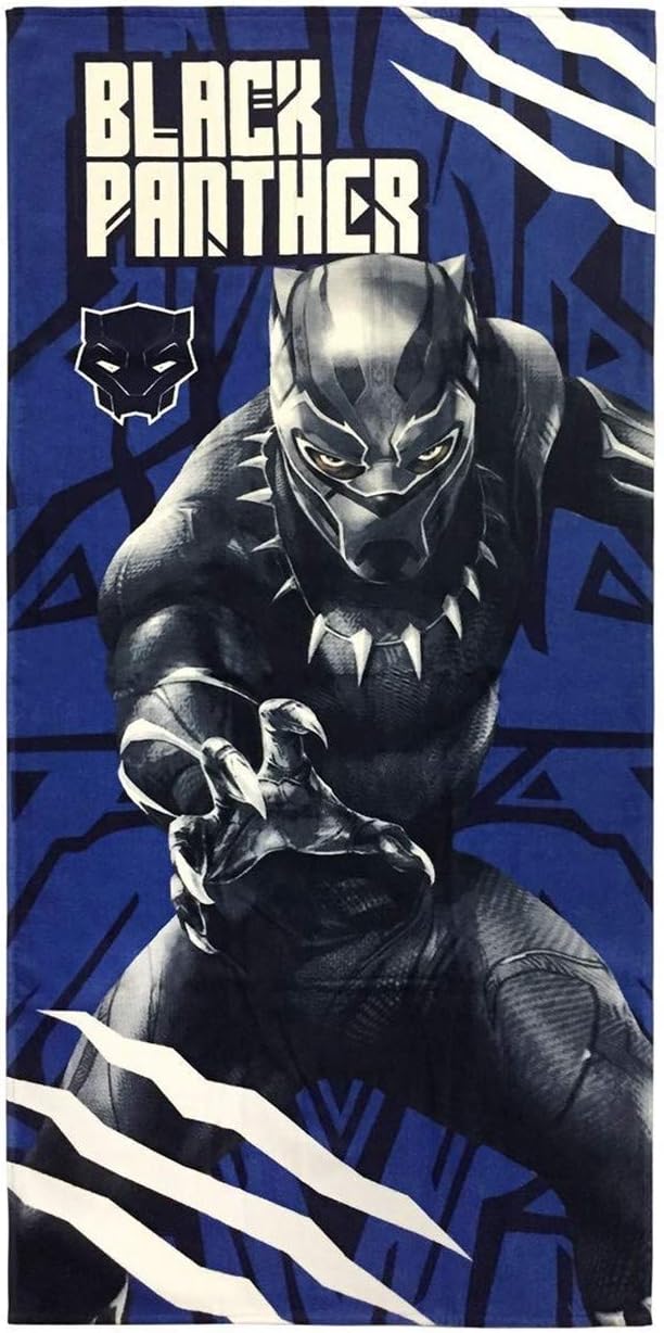 Marvel Black Panther Kids Bath Pool Beach Towel - 28x58 Inch Super Soft Cotton