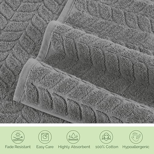 Elegant Comfort 6-Piece Turkish Cotton Towel Set Gray