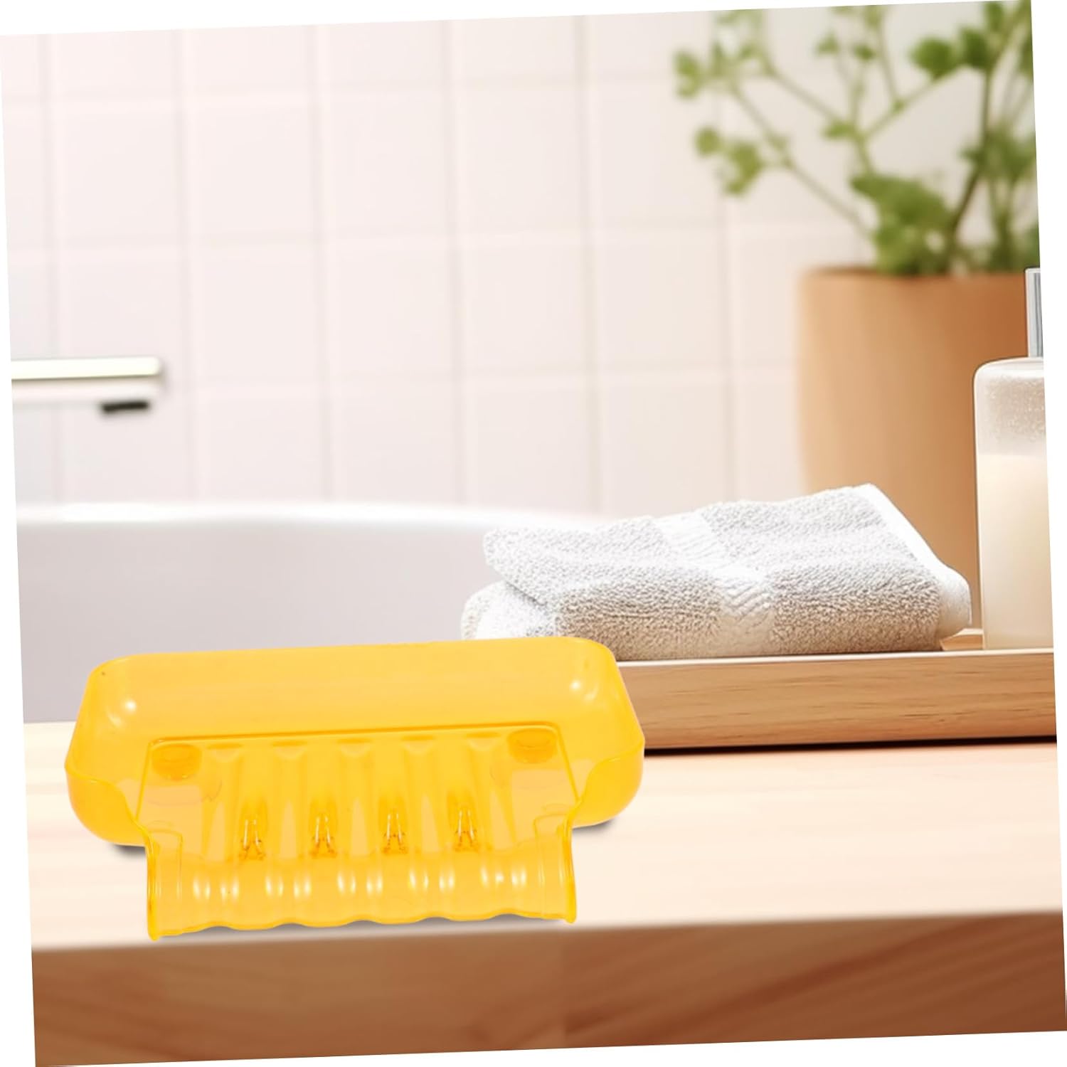 WESIEVYA Bathroom Waterfall Soap Dish with Suction Cups