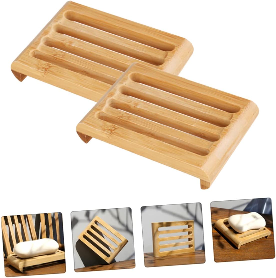2Pcs Drain Soap Dish Holder for Bathroom Sink and Shower