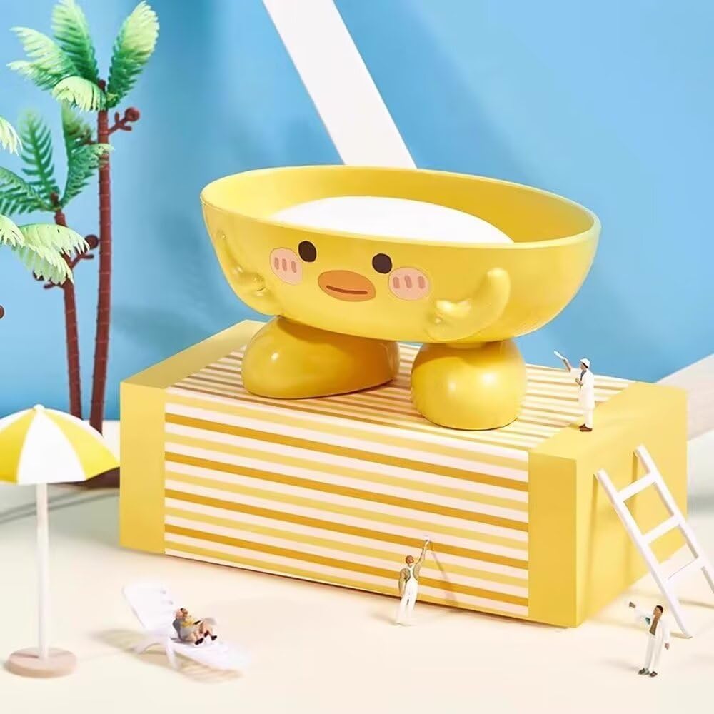 Yellow Duck Design Suction Soap Holder for Shower Bathroom Kitchen