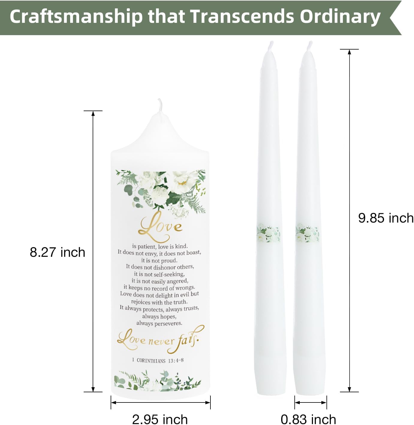 Extrogif Unity Wedding Candles Set with Holder