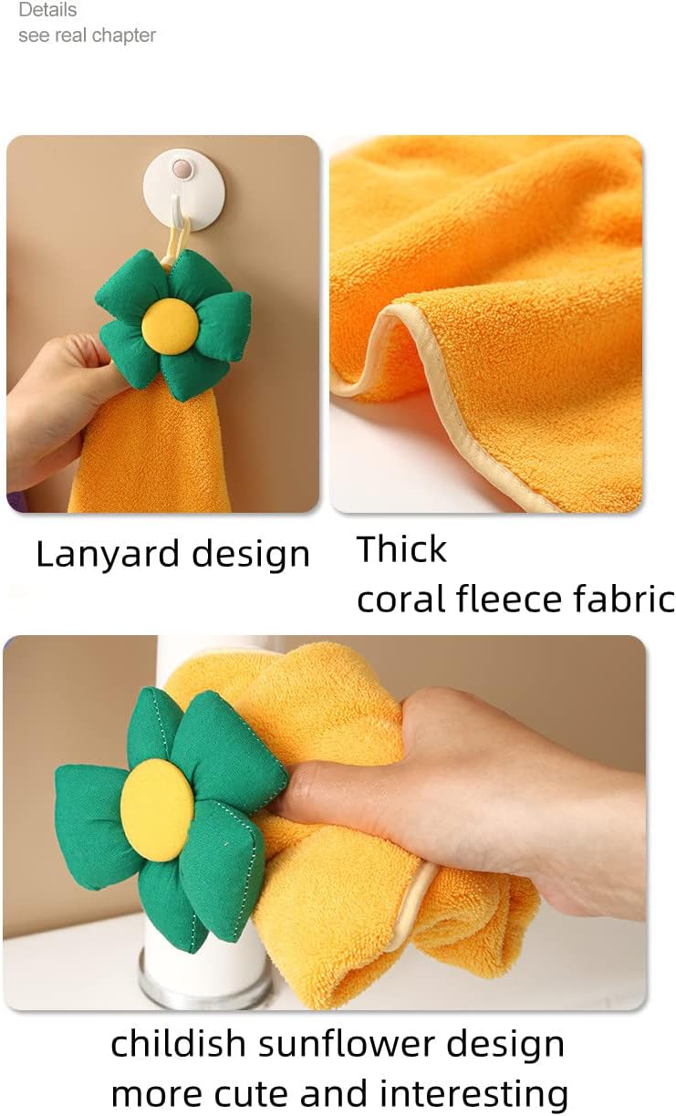 4 Pack Square Flowers Kids Corral Fleece Towels