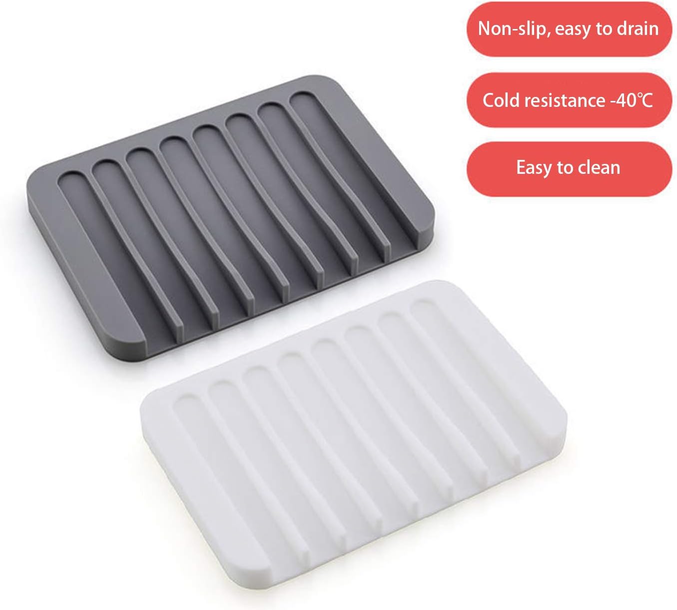 2 Pieces Automatic Drain Soap Dish Waterproof and Drop-Proof