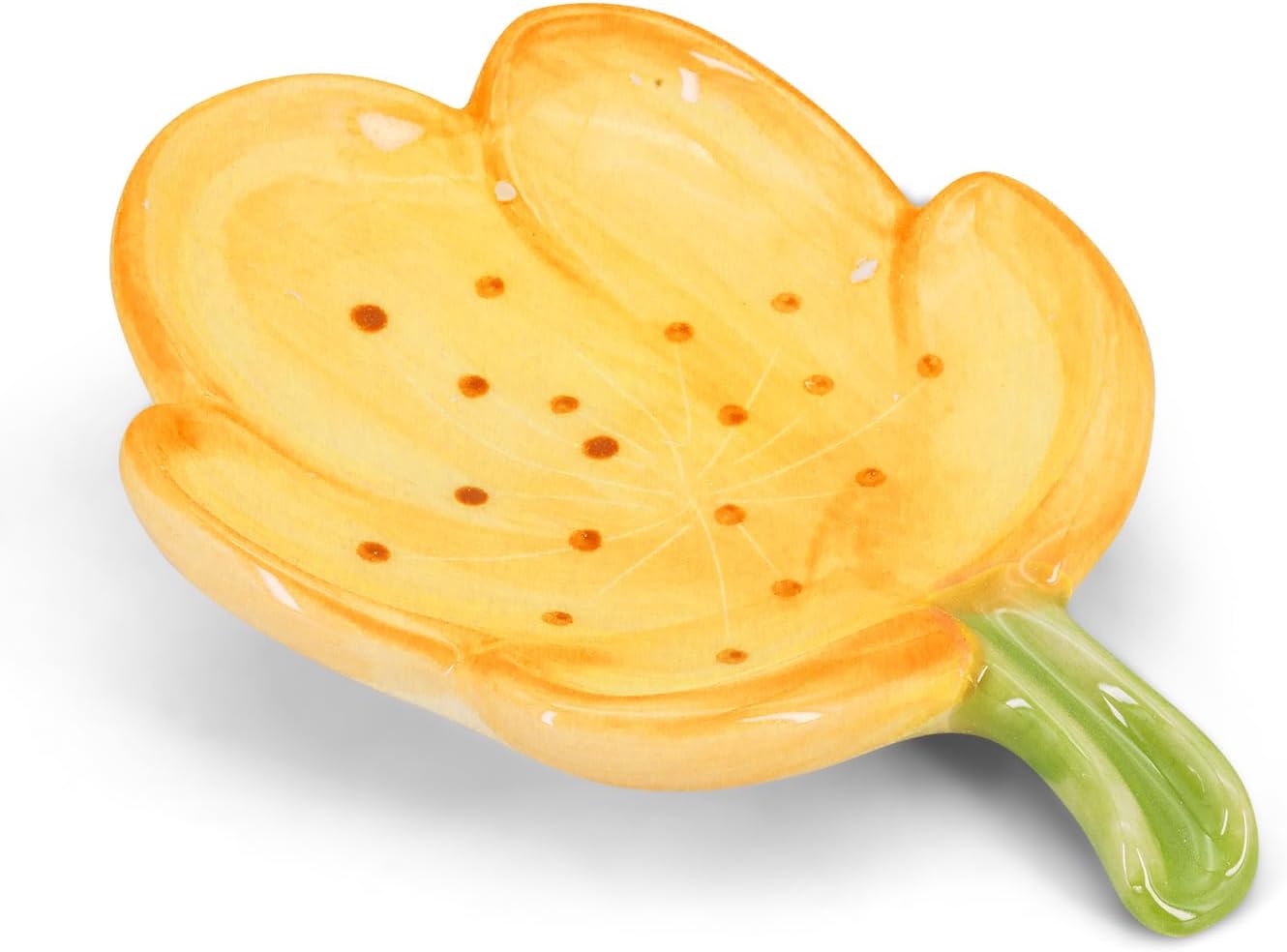 LINXUXIE Floral Ceramic Soap Dish Holder Orange