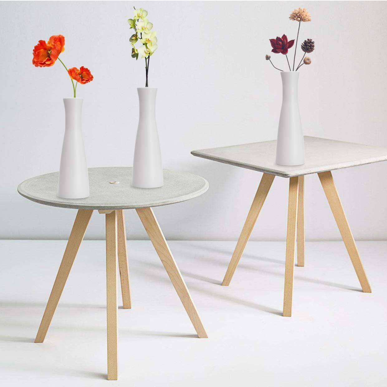LINGMAI Tall Conic Flower Vase Set of 2