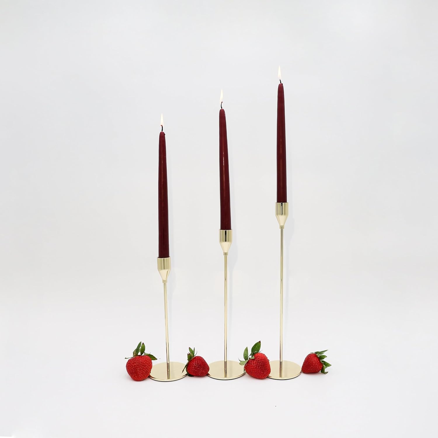 Gold Candle Holder Set of 3 for Home Decor