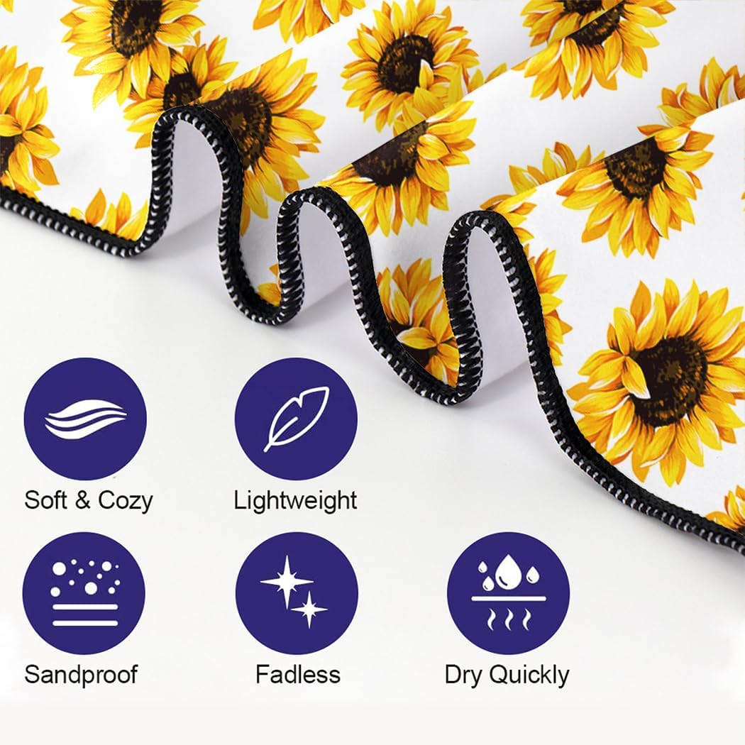 Rstick Sunflower Beach Towel 36x72 Quick Dry Sand-Free 1