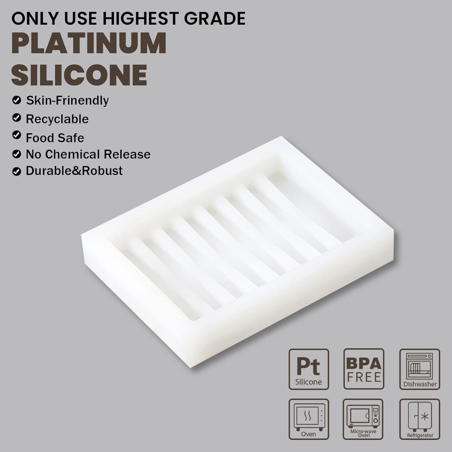 BOOWAN NICOLE Silicone Soap Mold for Bathroom Drains
