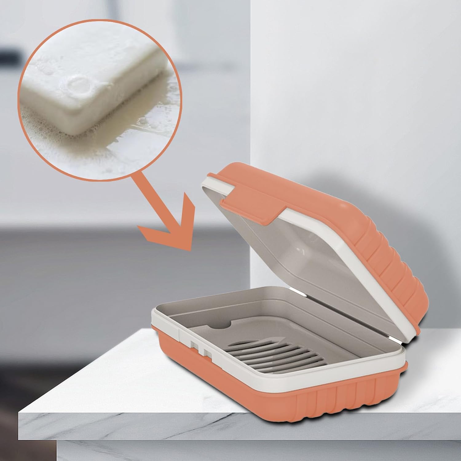Travel Soap Case with Leak Proof Lid and Drainage Tray