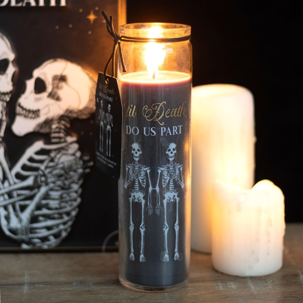Til Death Do Us Part Amber Noir Tube Candle - Gothic Wedding Gift 1